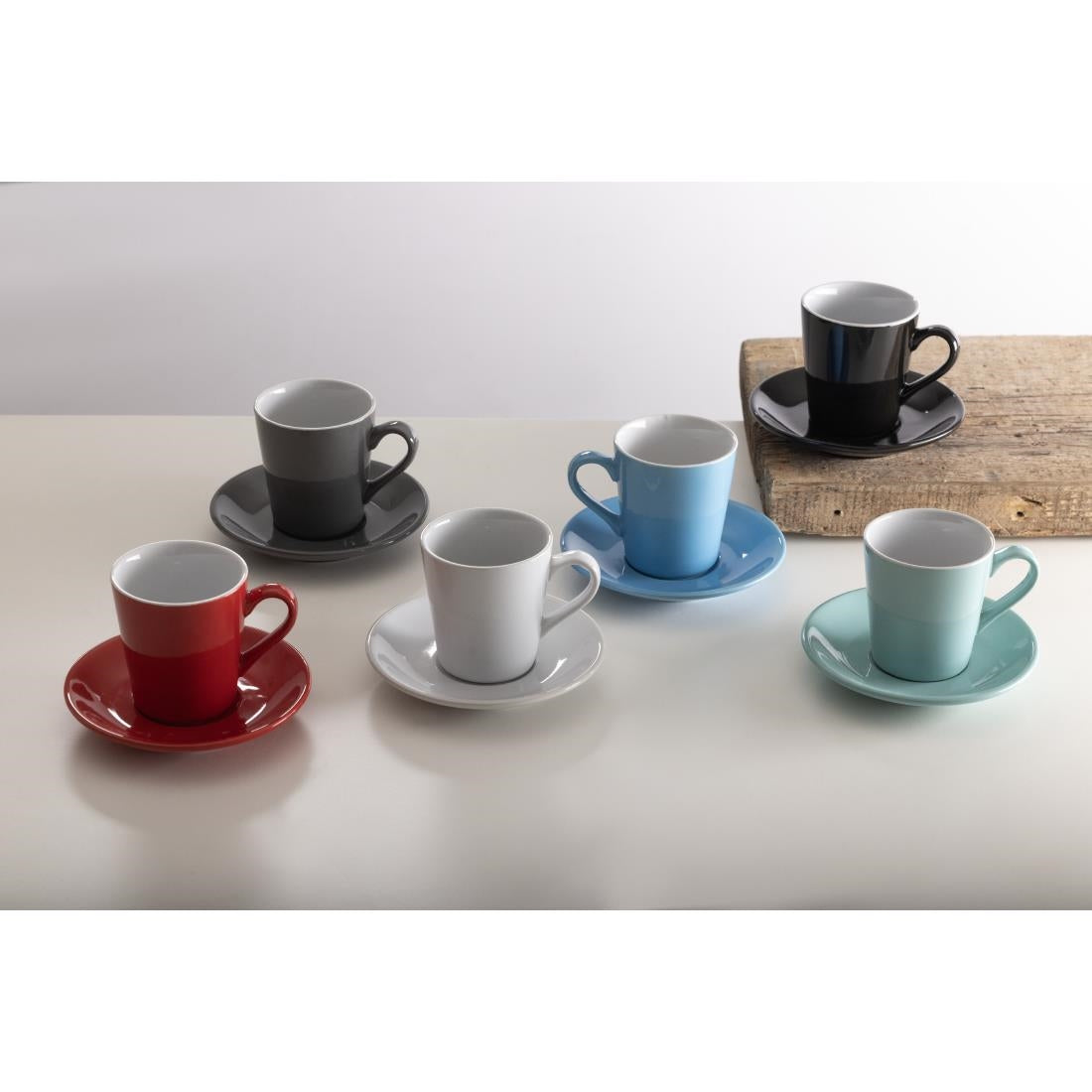 Olympia Cafe Flat White Saucers Aqua 135mm (Pack of 12)