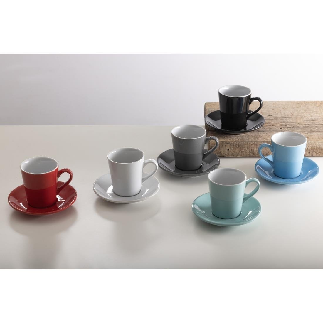 Olympia Cafe Flat White Saucers Aqua 135mm (Pack of 12)