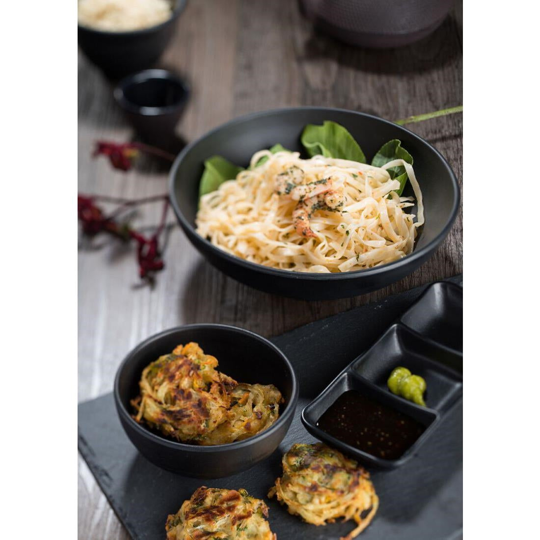 Utopia Spirit Footed Bowls Black 125mm (6 Pack)