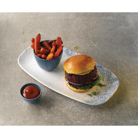 FJ812 Studio Prints Haze Blue Chefs' Oblong Plate No. 4 13 7/8 x 7 3/8 " (Box 6)