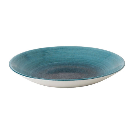 FJ969 Stonecast Aqueous Lagoon Deep Coupe Plate 8 7/8 " (Box 12)