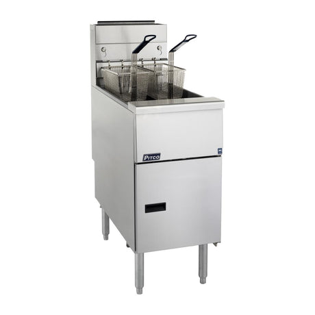 FS125-N Pitco Twin Basket Single Tank Gas Fryer SG14S FS125 Natural Gas