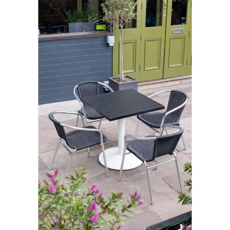 Bolero Aluminium Square Table Top Black 700x700mm