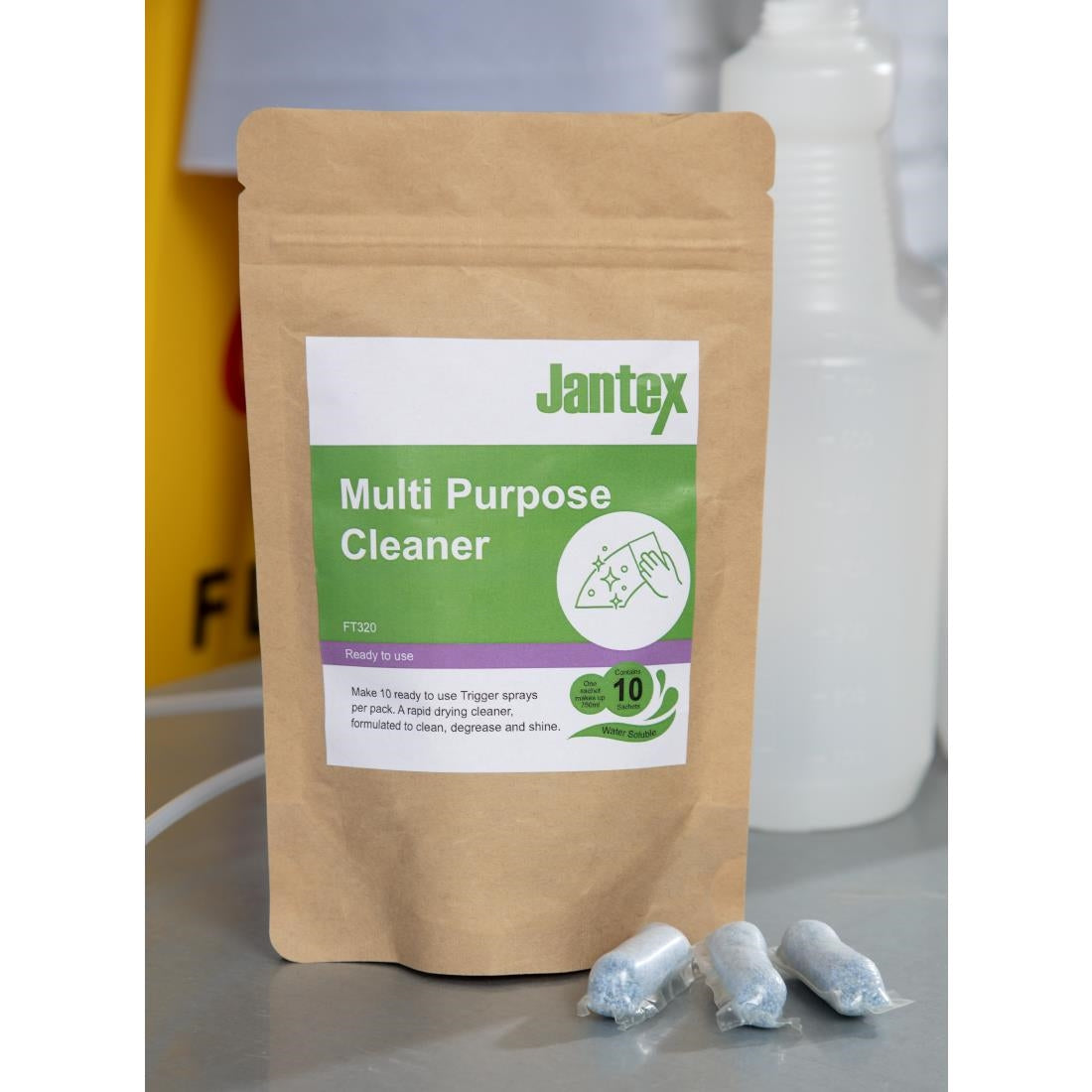 FT320 Jantex Green MultipurposeÃƒâ€šÃ‚Â Cleaner Sachets (Pack of 10)