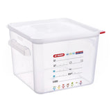 FU104 Araven Squared Transparent Polypropylene Container with Lid 12Ltr - JD Catering Equipment Solutions Ltd
