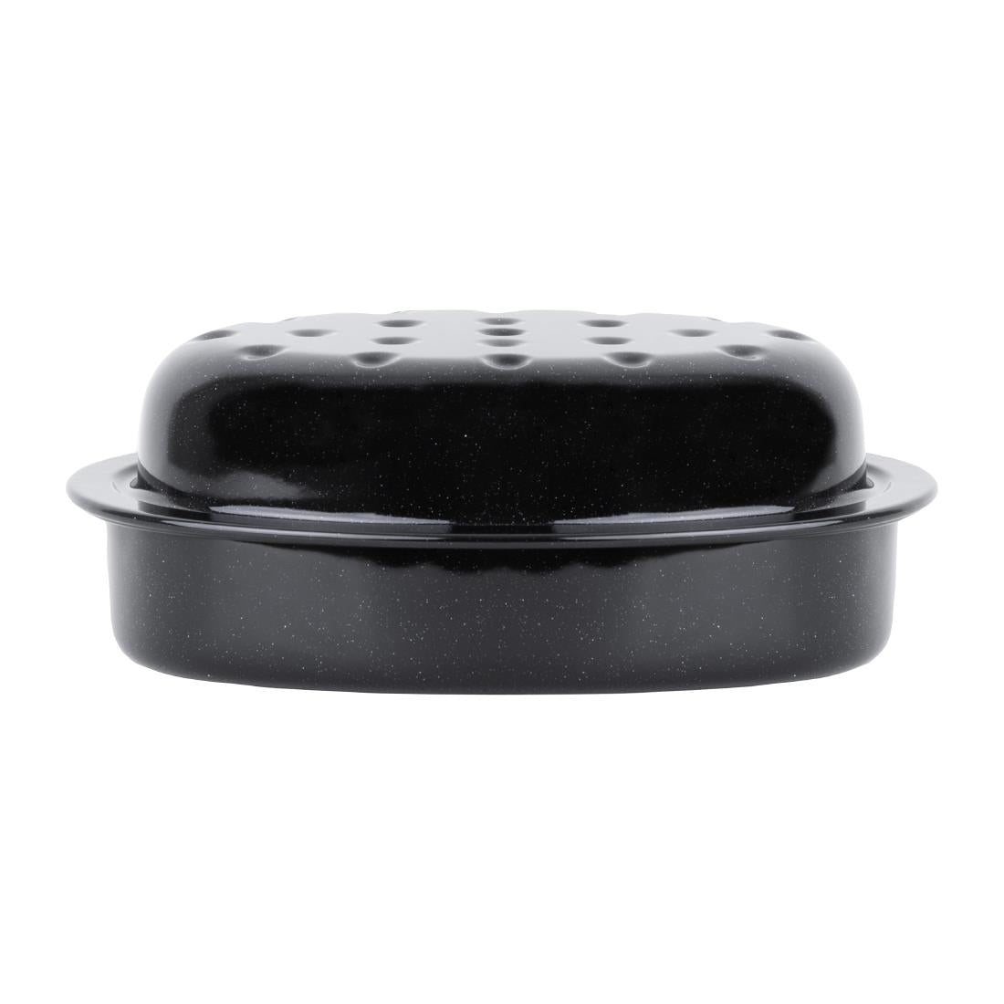 FU151 Wham Enamel Oval Roaster Black