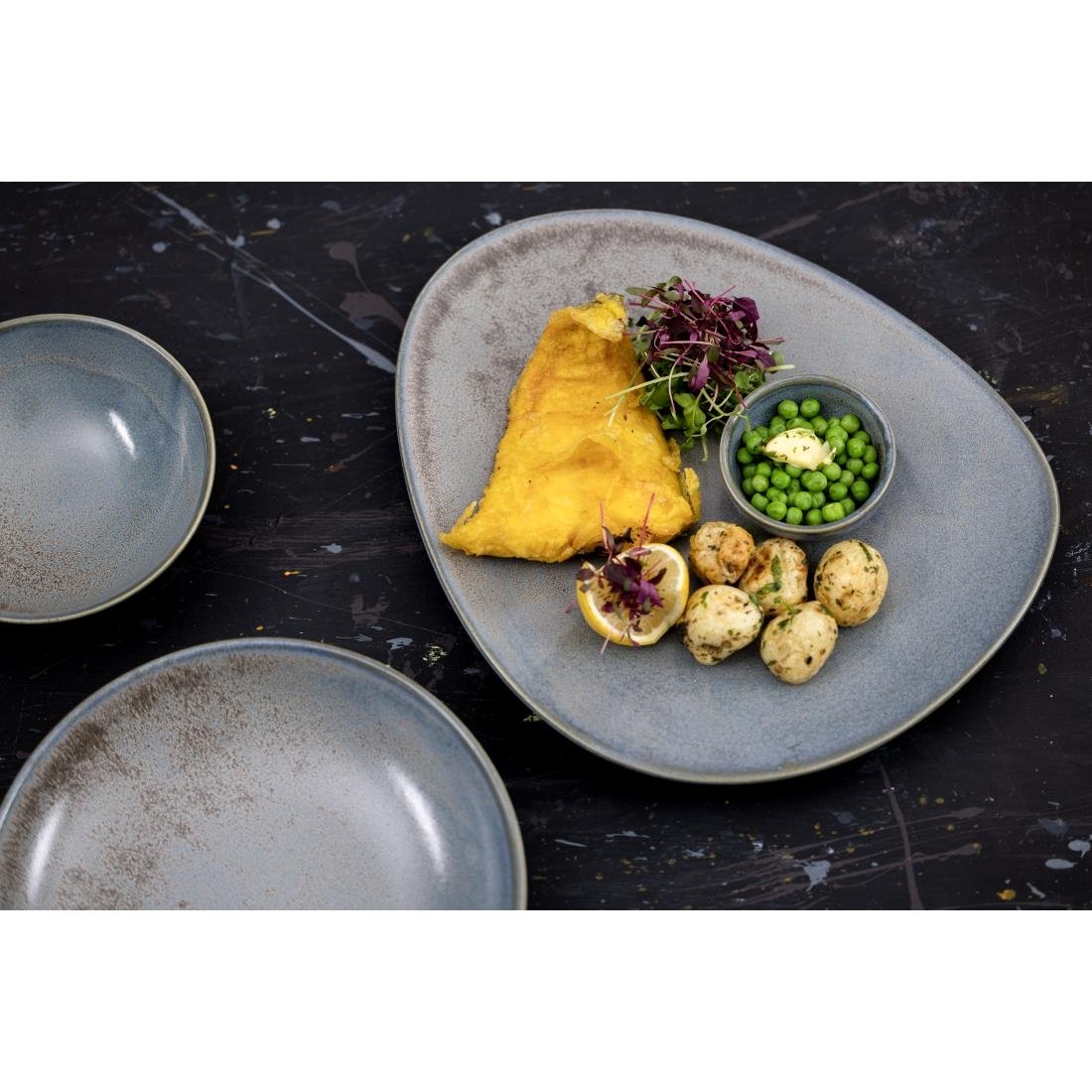 FU179 Olympia Ember Blue Triangle Plates 250mm (Pack of 6)