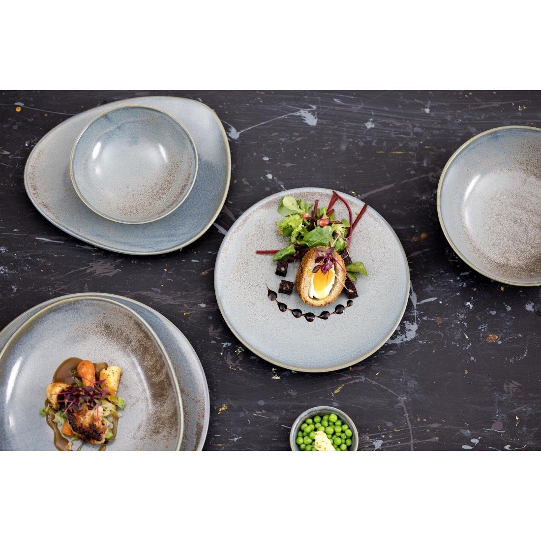 FU181 Olympia Ember Blue Triangle Bowls 245mm (Pack of 4)