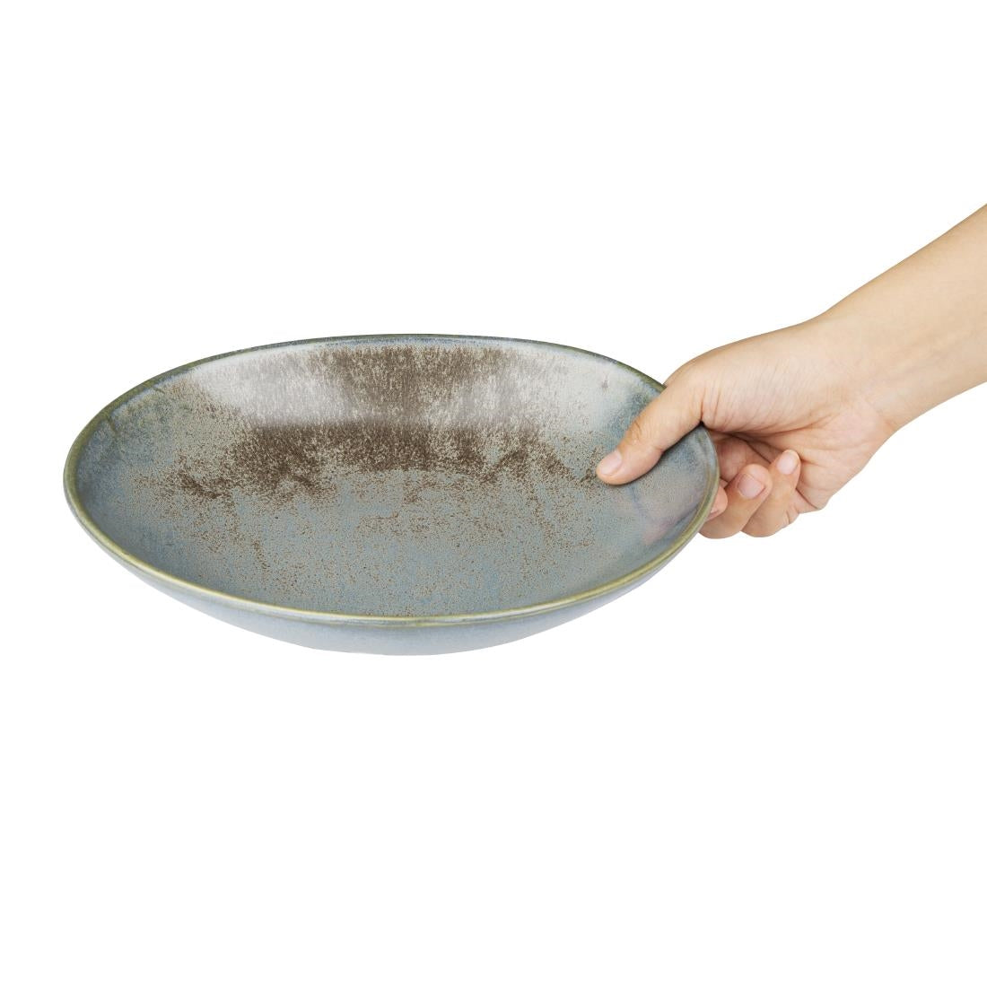 FU181 Olympia Ember Blue Triangle Bowls 245mm (Pack of 4)