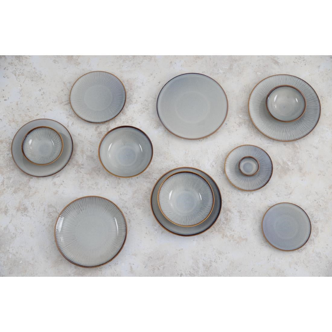 FU187 Olympia Drift Grey Plain Coupe Plate 280mm (Pack of 4)