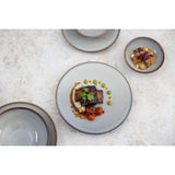 FU195 Olympia Drift Grey Embossed Coupe Plates 220mm (Pack of 6)