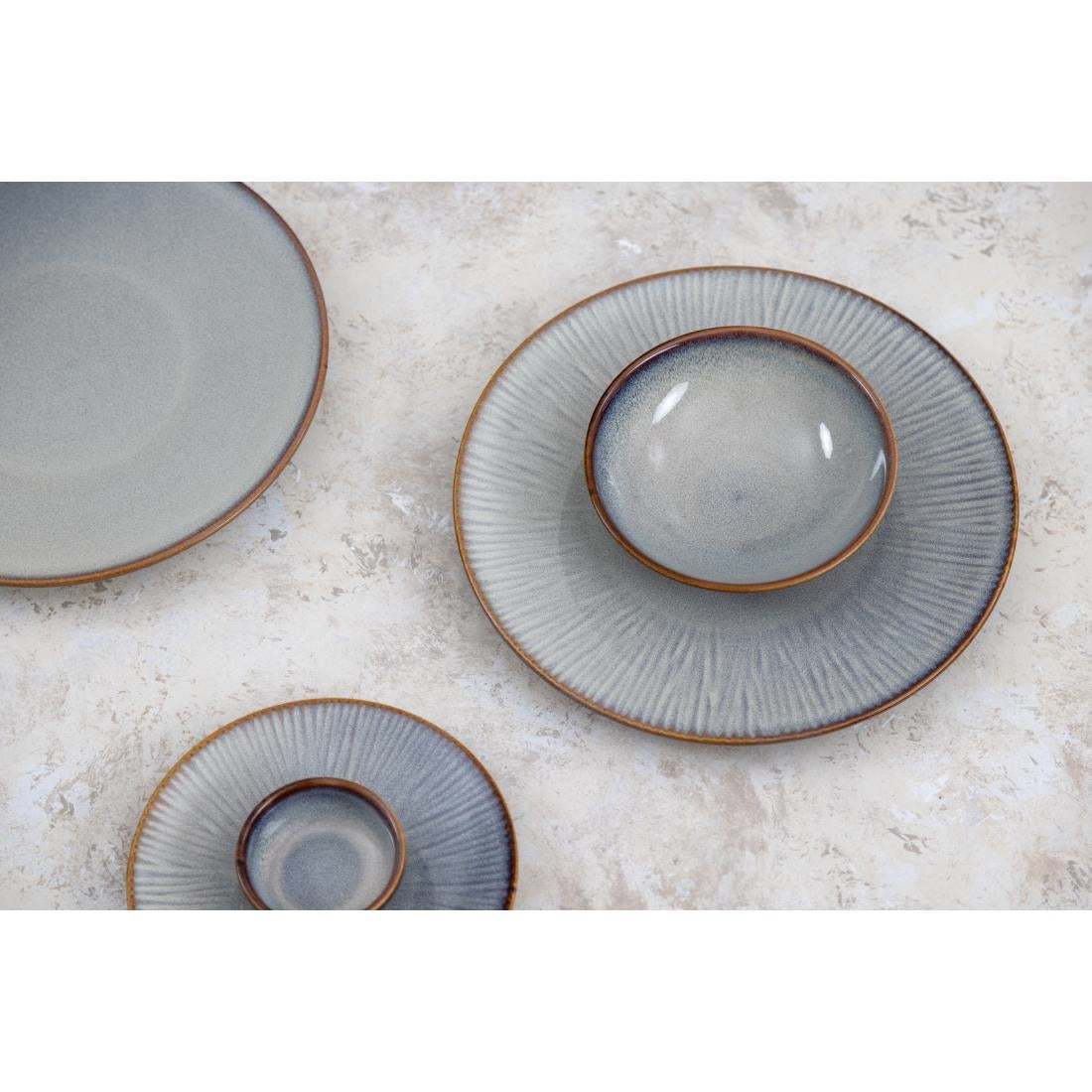 FU187 Olympia Drift Grey Plain Coupe Plate 280mm (Pack of 4)