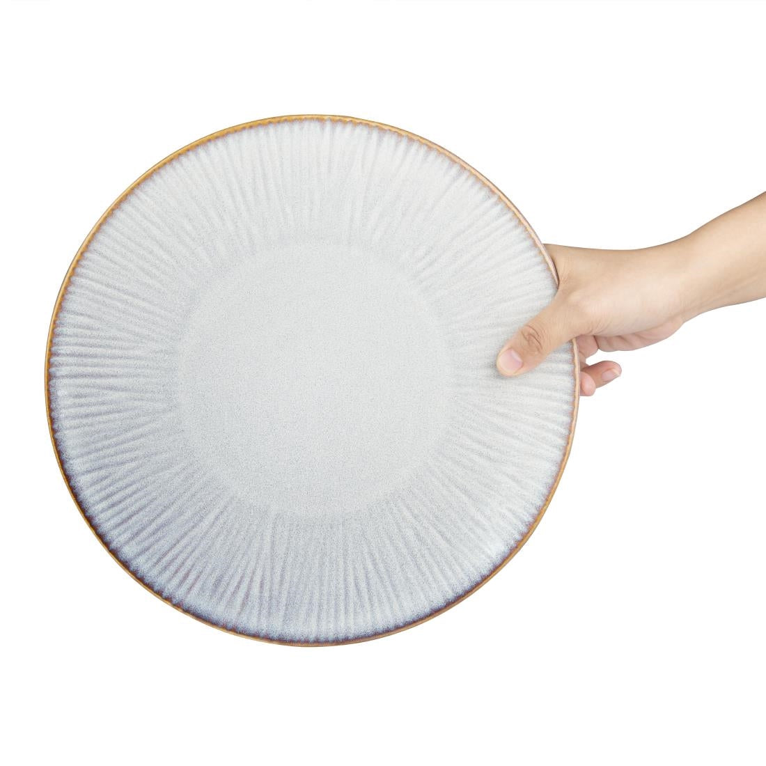 FU194 Olympia Drift Grey Embossed Coupe Plates 280mm (Pack of 4)