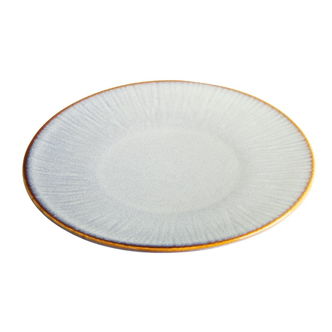 FU195 Olympia Drift Grey Embossed Coupe Plates 220mm (Pack of 6)