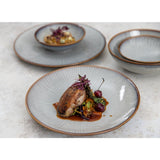 FU197 Olympia Drift Grey Embossed Coupe Low Bowls 260mm (Pack of 4)
