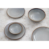 FU195 Olympia Drift Grey Embossed Coupe Plates 220mm (Pack of 6)