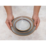 FU197 Olympia Drift Grey Embossed Coupe Low Bowls 260mm (Pack of 4)