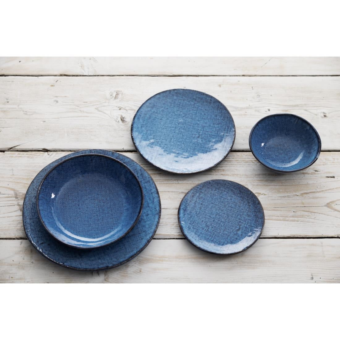 FU221 Olympia Denim Blue Coupe Plates 230mm (Pack of 6)