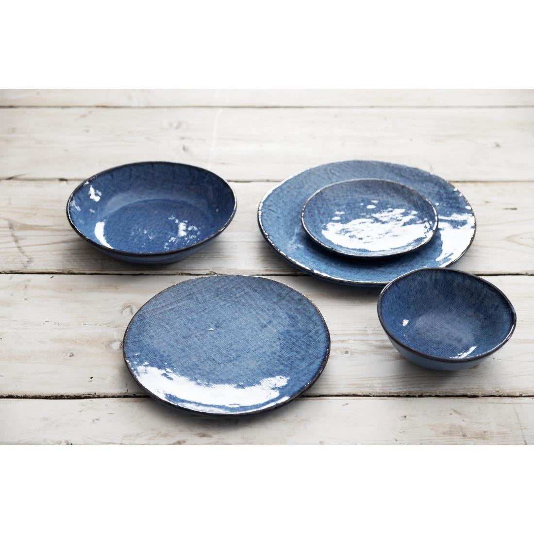 FU221 Olympia Denim Blue Coupe Plates 230mm (Pack of 6)