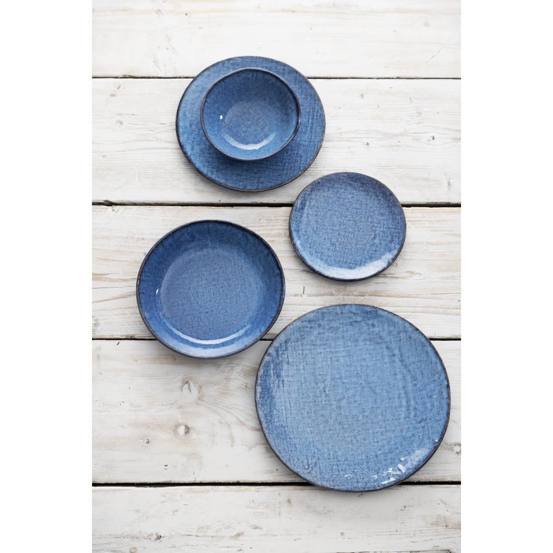 FU220 Olympia Denim Blue Coupe Plates 180mm (Pack of 6)