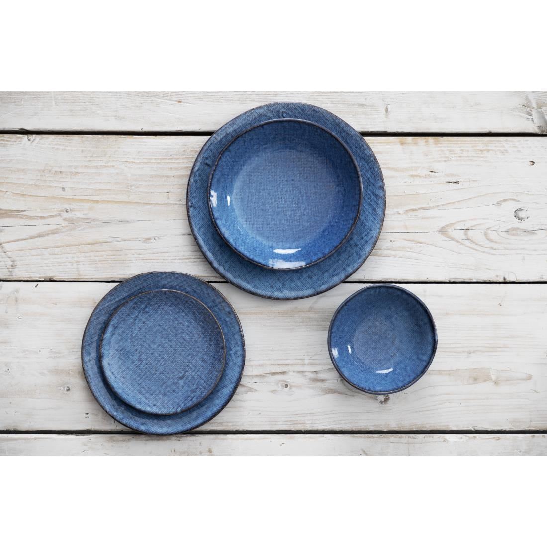 FU221 Olympia Denim Blue Coupe Plates 230mm (Pack of 6)