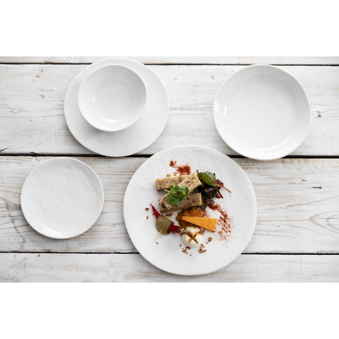 FU226 Olympia Denim White Coupe Plates 230mm (Pack of 6)