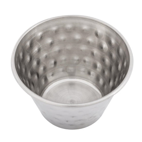 FU290 Olympia Hammered Stainless Steel Sauce Cups 115ml (Pack of 12)