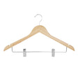 FU396 Bolero Wooden Hanger with Anti-Slip Clips (Pack of 10)