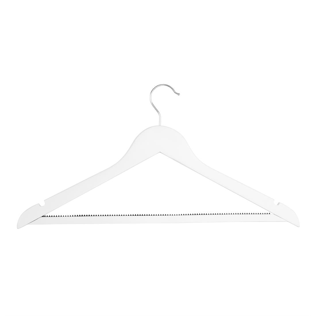 FU397 Bolero White Wooden Hangers (Pack of 10)