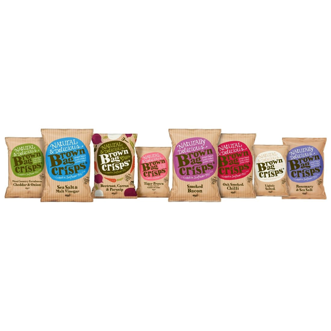 FU430 Brown Bag Crisps Sea Salt and Malt Vinegar 40g (Pack of 20)