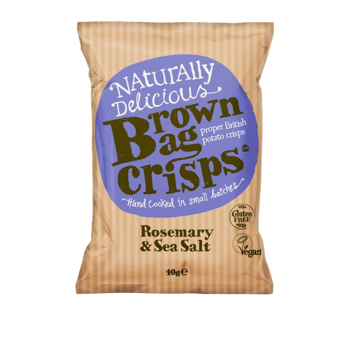 FU435 Brown Bag Crisps Rosemary and Sea Salt 40g (Pack of 20)