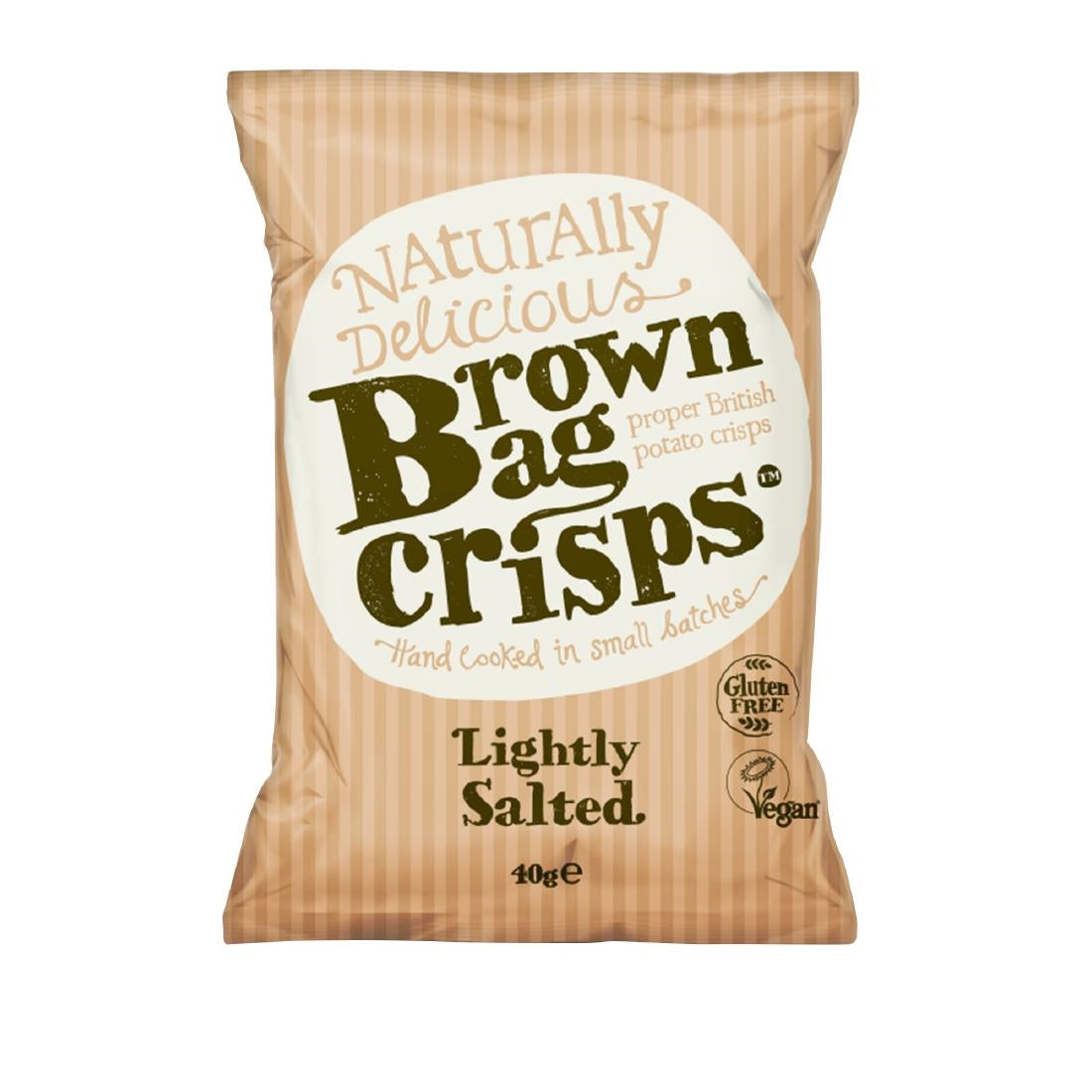 FU437 Brown Bag Crisps Lightly Salted 40g (Pack of 20)