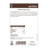 FU446 Monin Premium Pumpkin Spice Syrup 700ml