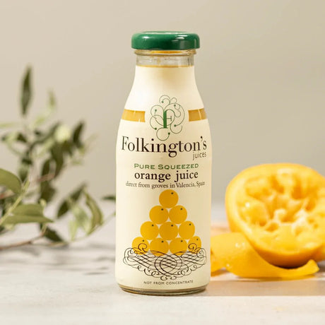 FU461 Folkington's Juices Orange Glass Bottle 250ml (Pack of 12) - JD Catering Equipment Solutions Ltd
