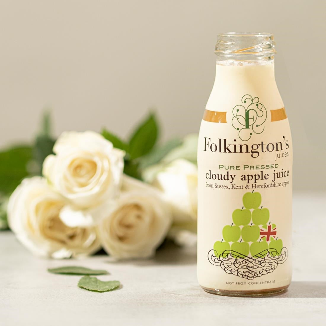 FU462 Folkington's Juices Apple Glass Bottle 250ml (Pack of 12)