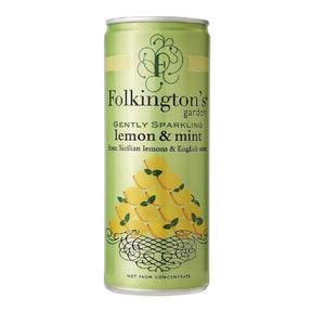 FU470 Folkington's Sparkling Drinks Lemon & Mint Can 250ml (Pack of 12) - JD Catering Equipment Solutions Ltd