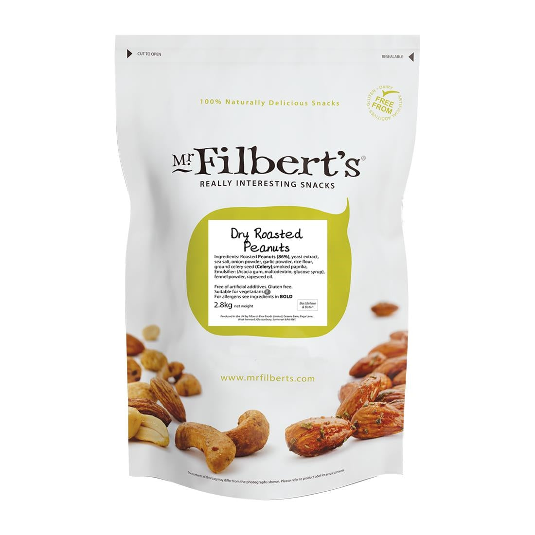 FU487 Mr Filbert's Loose Serve Catering Bag Dry Roasted Peanuts 2.8kg