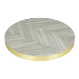 FU511 Bolero Pre-Drilled Round Table Top Chevron Design 600mm