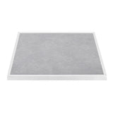 FU514 Bolero Light Grey Stone Effect Outdoor Tempered Glass Table Top White Trim 700mm