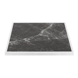 FU516 Bolero Dark Granite Effect Outdoor Tempered Glass Table Top White Trim 700mm