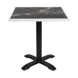 FU516 Bolero Dark Granite Effect Outdoor Tempered Glass Table Top White Trim 700mm