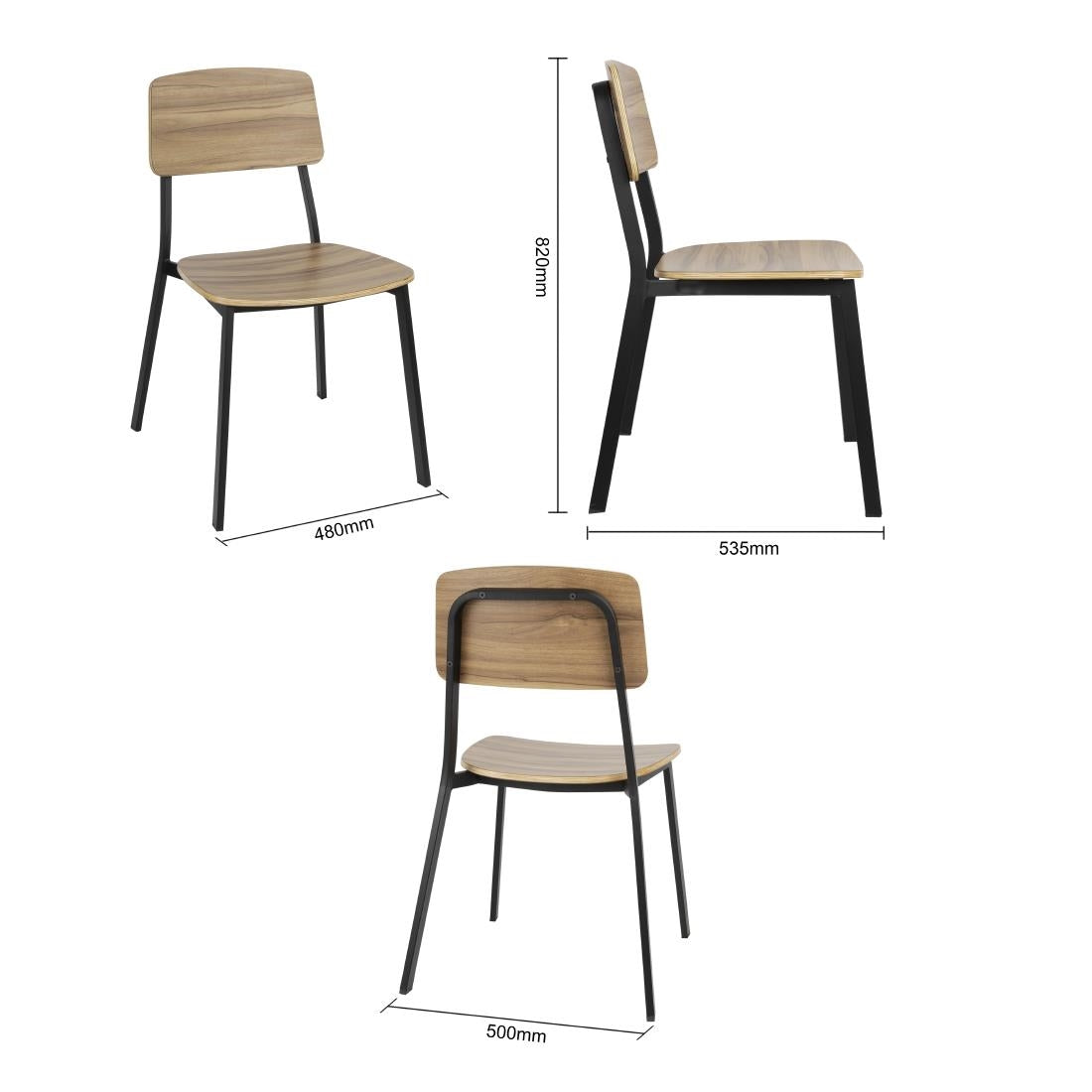 FU524 Bolero Beaufort Wooden Interior Dining Chairs (Pack of 2)