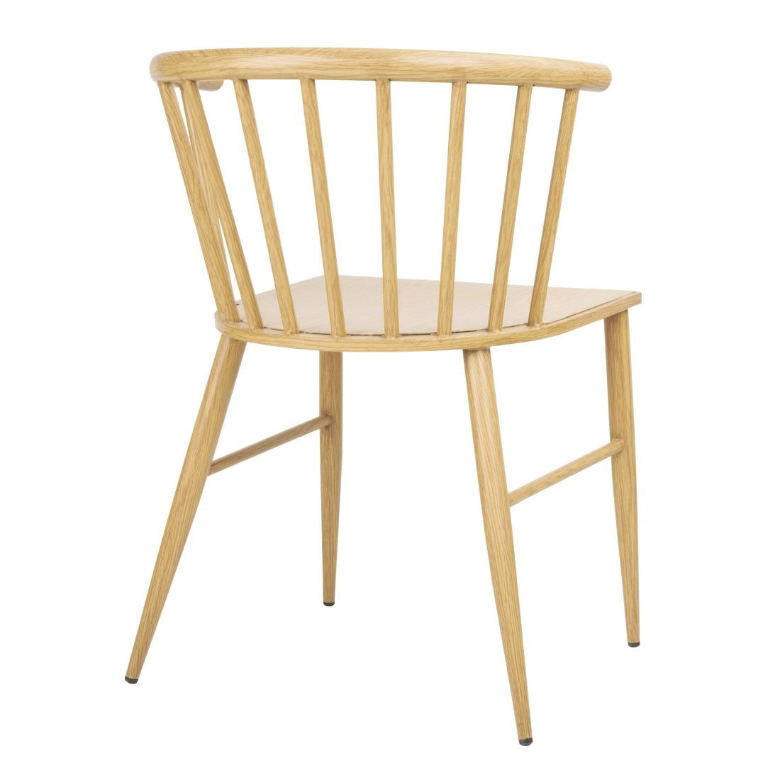 FU526 Bolero Harrowdene Metal Side Chairs Wood Effect (Pack of 2)