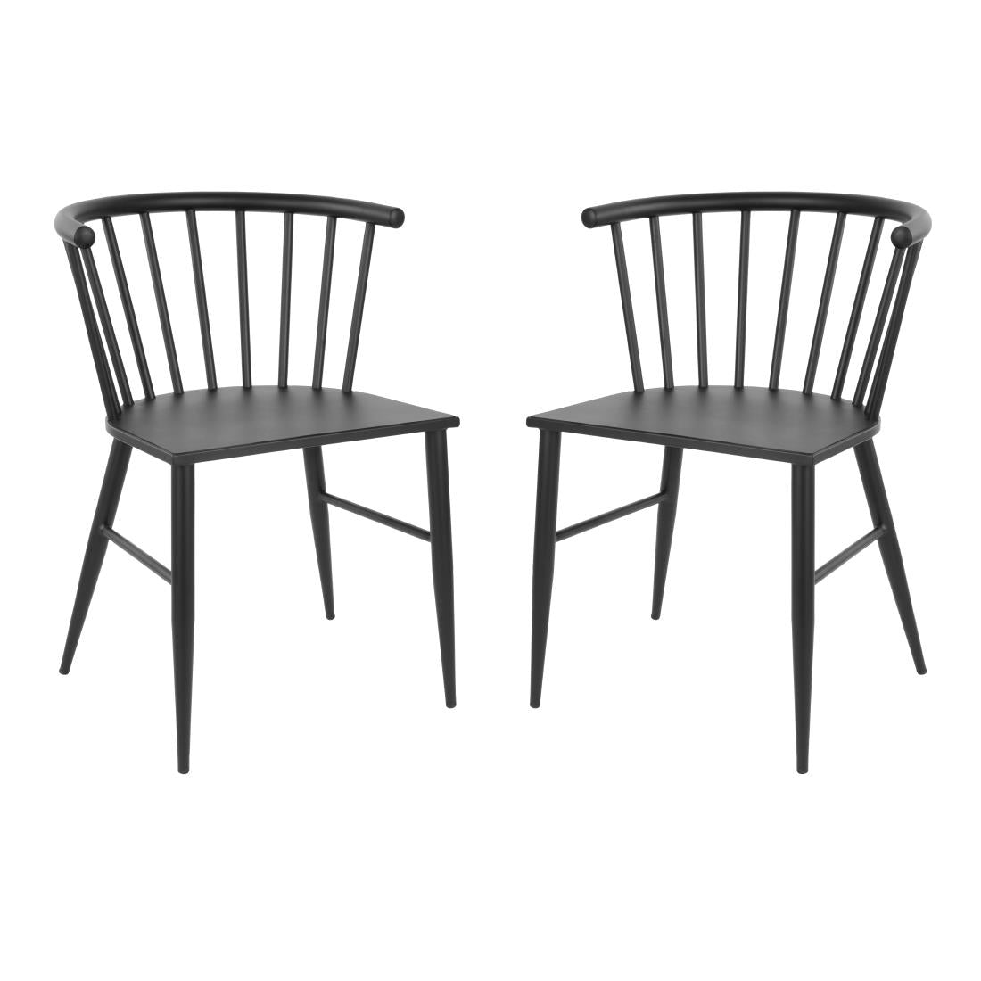 FU527 Bolero Harrowdene Black Spindle Chairs (Pack of 2)