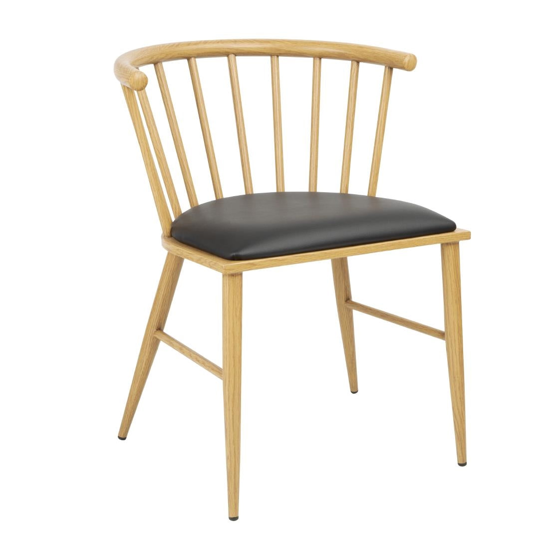 FU528 Bolero Harrowdene Padded Metal Side Chairs Wood Effect (Pack of 2)