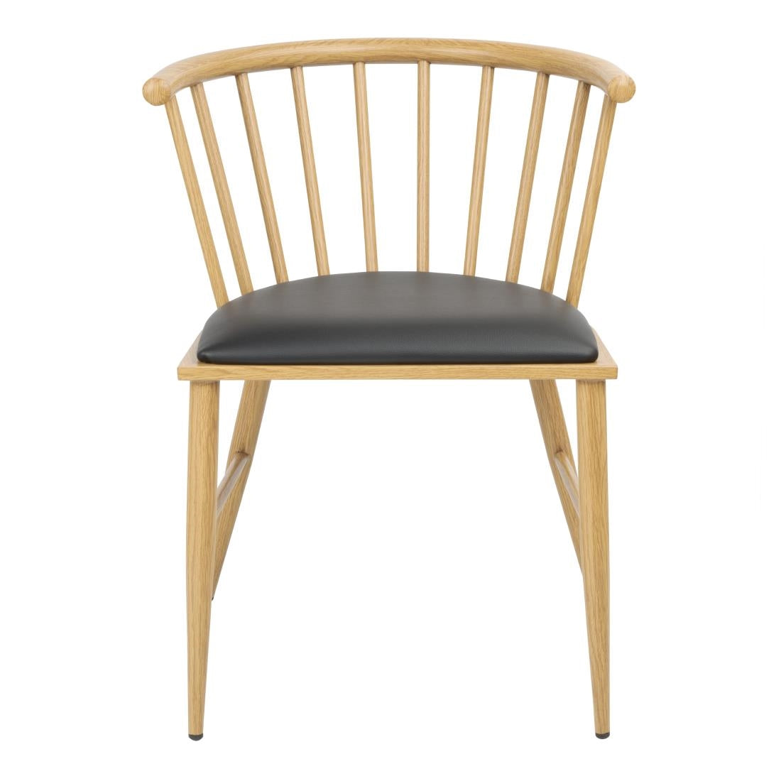 FU528 Bolero Harrowdene Padded Metal Side Chairs Wood Effect (Pack of 2)