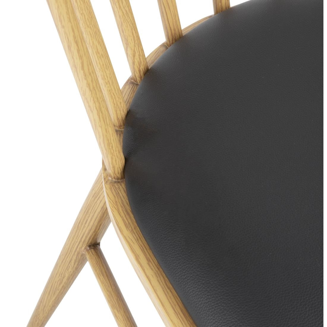 FU528 Bolero Harrowdene Padded Metal Side Chairs Wood Effect (Pack of 2)