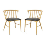 FU528 Bolero Harrowdene Padded Metal Side Chairs Wood Effect (Pack of 2)