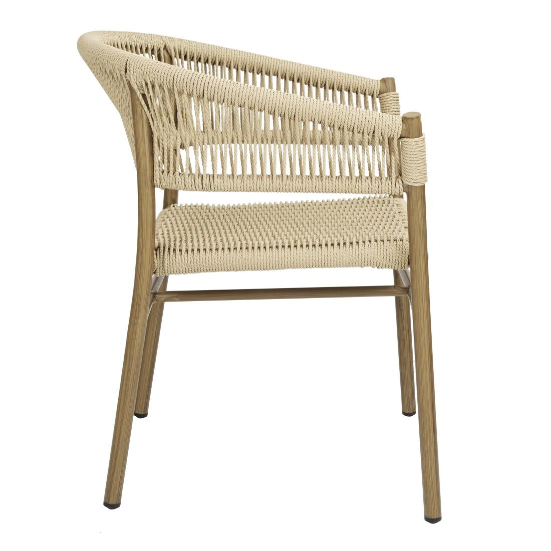 FU532 Bolero Florence Natural Rope Twist Wicker Chairs (Pack of 2)