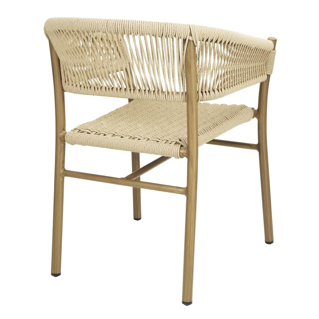 FU532 Bolero Florence Natural Rope Twist Wicker Chairs (Pack of 2)